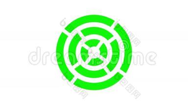 加载屏幕圆形，白色背景绿色-30fps循环<strong>视频</strong>纹理，无缝动画<strong>元素</strong>