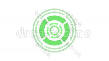 <strong>加载</strong>屏幕圆形，白色背景绿色-30fps循环视频纹理，无缝<strong>动画</strong>元素