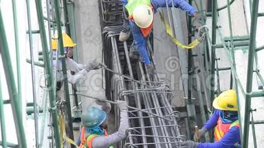 亚洲泰国工人和重型机械工人建筑工地新建筑