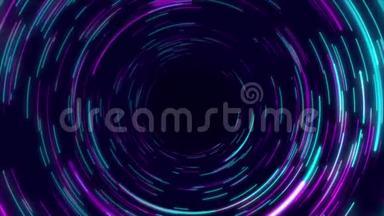 蓝色和紫色抽象圆形放射线背景。