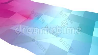抽象简单的蓝色粉红色低聚三维表面作为优雅的图案环境。 软几何低聚运动背景