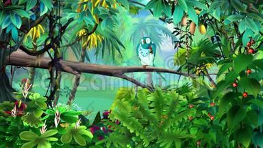 丛林里的蓝鹦鹉