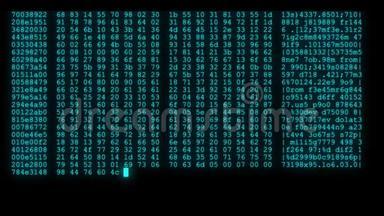 加密快速长时间滚动编程安全<strong>黑客代码</strong>数据流在蓝色显示新的质量数字
