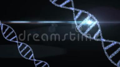 <strong>DNA螺旋</strong>分子旋转动画背景新品质美丽自然健康酷酷的视频片段