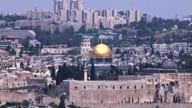 耶路撒冷老城<strong>圣殿</strong>山岩石清真寺穹顶，以色列。