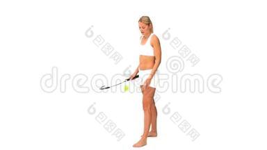 穿运动服装打网球的<strong>女</strong>人