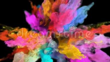 彩色爆炸-彩色烟雾爆炸流体粒子阿尔法哑光
