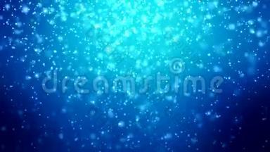 视频动画-飘落的雪花，发光的粒子