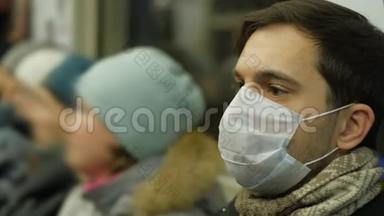 戴面具的人。 冠状病毒Mers美国。 <strong>流感预防</strong>措施。 SARS-CoV-2