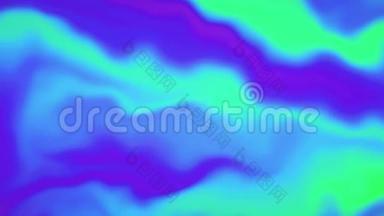 蓝色抽象彩色梯度三维液体动态波4k循环背景。