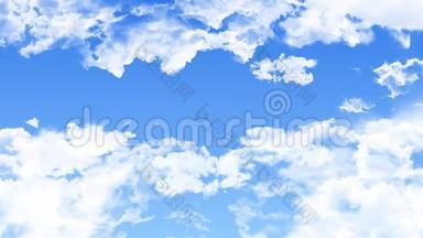 美丽的蓝天与云彩循环动画背景绿色屏幕