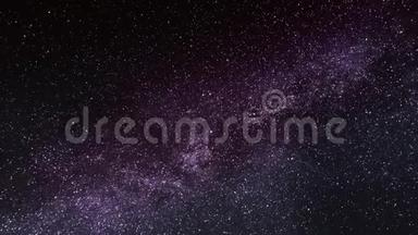 星随时间推移夜空背景蓝紫色自然暗星系空间