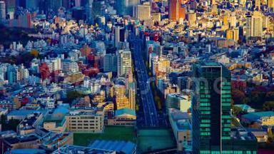 东京城市全景全景的时间推移