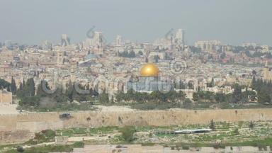 耶路撒冷古城和圣殿山全景