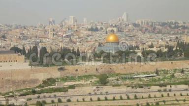 耶路撒冷古城和圣殿山全景