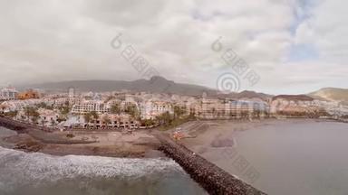 美丽的海景和特内里费酒店。 西班牙加那利群岛。 最佳假期概念
