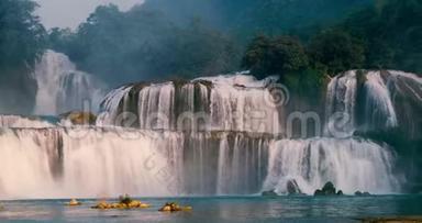 美丽的瀑布。 班乔克瀑布或<strong>德天</strong>瀑布是中国边境曹邦和大新县的地标