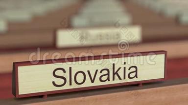 斯洛伐克名称标志在不同国家间的国际组织<strong>牌匾</strong>上