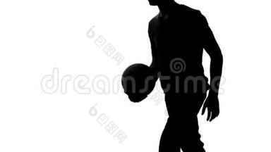 <strong>黑白</strong>男子接球和运球，<strong>运动</strong>训练，篮球