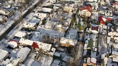 登尼普罗市屋顶<strong>露台</strong>的鸟瞰图。 冬季城市<strong>景观</strong>背景。