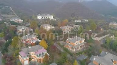 北京郊区高档别墅的鸟瞰图