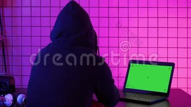 黑客通过数据窃取个人信息，以骗取赎金。 绿色屏幕模拟显示。